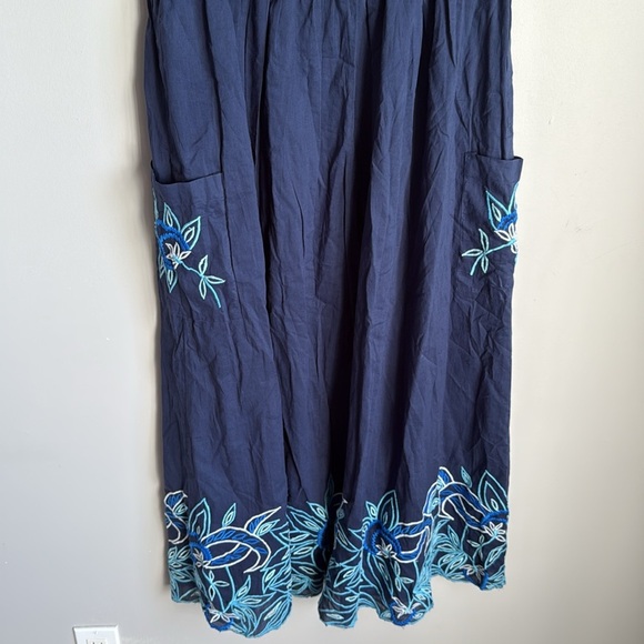 NEW Juliet Dunn Tie Shoulder Dress in INDIGO/BLUE MULTI 10 - Picture 8 of 13